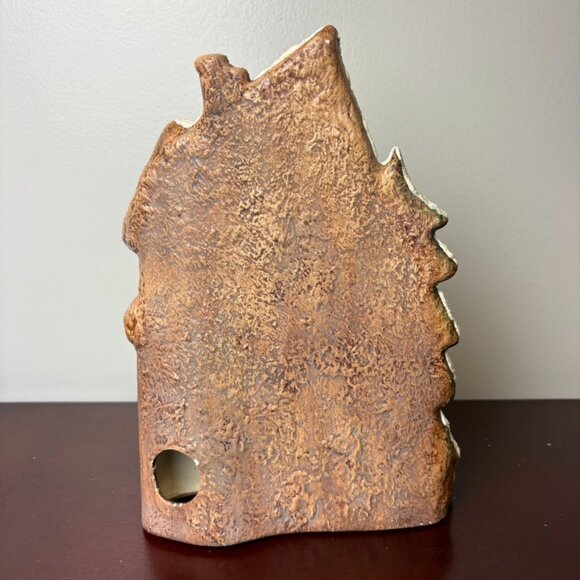 Craft Fair 1990's Vintage Holiday House Unique 9" Votive Holder Flat Profile - Picture 4 of 11
